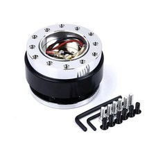 핸들 허브 어댑터 범용 6홀 볼트 볼 스티어링 휠 퀵 릴리즈 허브 어댑터 스냅 오프 보스 키트 (컬러풀), Black