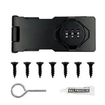 Household Cabinet Password Locks Door Keyless Combination Lock 3 Digit Rotary Privacy Hasp Latch for, Black, 2 Pack