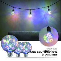 삼영전기 LED 에디슨 전구 램프 필라멘트 카페조명 인테리어조명 ST64 G95, LED 에디슨전구 3개 묶음, LED G95 별별