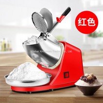 MORE설빙기 얼음가는기계 설빙기계 팥빙수기계 가정용눈꽃빙수기계, 레드 (업그레이드 더블 나이프 및 더블 커버) (고급