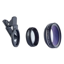 스마트폰 카메라용 접사렌즈 광각렌즈 세트 휴대폰용 액세서리, 실버