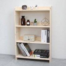 [천삼백케이] [럼버잭] 원목책장 600-4단, 단품