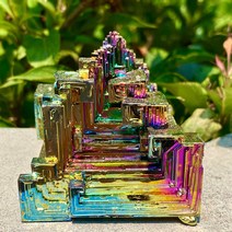 BISMUTH 비스무트 천연 석 크리스탈 광 금속 무지개 광물 표본 레이키 치유, 7.650700g