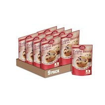 Betty Crocker 머핀 믹스 트리플 베리 6.5oz(9개 팩), Triple Berry_6.5 Ounce (Pack o