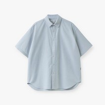 LAFUDGESTORE 라퍼지스토어 시티보이 빅오버 옥스포드 반팔 셔츠_Purist Blue_국내매장정품