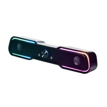 로이체 2채널 멀티미디어 RGB 레인보우 LED 게이밍 사운드바 스피커, 블랙에디션, RSB-G5000