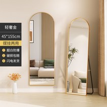 전신 벽걸이 스탠딩 겸용 전신거울 피팅거울, 라이트골드 45x155 행거겸용 울트라화이트 HD