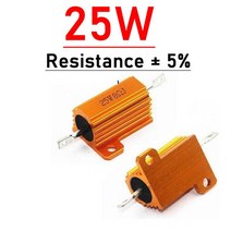 고품질 10W 25W 50W 100W 전력 금속 저항 0.01R 0.1R 1R 2R 4R 8R 10R 100K 옴 알루미늄 쉘 F/튜브 증폭기 테스트 더미로드, [03] 25W, [13] 3.3ohm