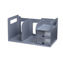 책상위책꽂이 플라스틱 미니 간이 서랍 책꽂이 그레이