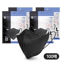 에이트슈가 국내산 KF94 대형 숨편한 새부리형 마스크, 라이트슈가 블랙 100매(다)