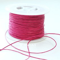 맘아트 목걸이줄 면끈 1롤 진핑크 1mm 72m 무광택, 단품