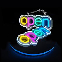 에어탑랜드 3D 입체간판 OPEN 오픈 LED 네온 사인 조명 카페 주점 무드등 주문제작가능