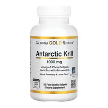 캘리포니아골드뉴트리션 크릴오일 1000mg 120정 오메가3 틸라피아 글리세린 아스타잔틴, 1개, 기본