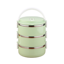 필이네 직장인스텐도시락 소풍 도시락 3단, 로즈핑크