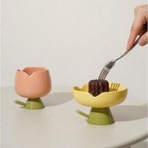 튤립 아이스크림 컵 그릭요거트 아포가토 잔 디저트 접시, 디저트컵, 옐로우