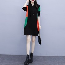 Feb.03 298번 뚱뚱한 여자에게 어울리는 봄 빅 사이즈 여성 캐주얼 긴팔 슬림핏 후드 원피스Z 뉴타임즈