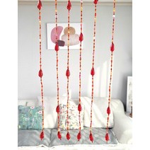 [비드붐 비즈발] 드롭시드 비즈줄 레드톤 8줄 인테리어장식