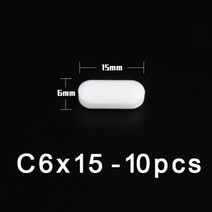 PTFE-자석 교반기 교반 막대 원통형 타입-C 자석 믹서 화이트 스핀 바 다양한 크기 가능 10개, C6x15mm-10pcs