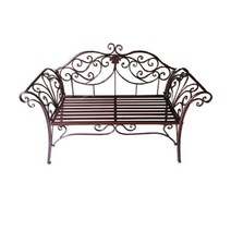 야외벤치 벤치의자 엔틱 야외벤치의자 펜션 정원 테라스 카페 더블 철제 빨간색 실외, 금