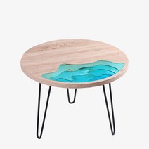 우드슬랩 수지 레진 카페 자작나무 우드슬랩테이블 테이블 우드슬랩식탁 에폭시레진 레진테이블 하천 차 탁자 실목 소형 주택 경사 현대 심플 2021 신형 왕홍화 몇 거실 창문, 생태판 황고무   직경 590mm 현물   두께 25m