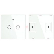 iot스위치 와이파이 2 웨이 벽 터치 센서 스마트 스위치 RF433 송신기 패널 무선 원격 제어 알렉사 구글 홈, 05 2 Gang Vice Switch