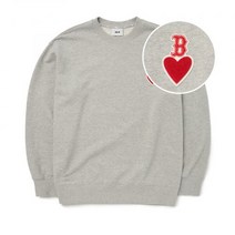 국내매장 정품 엠엘비 MLB 하트 오버핏 맨투맨 B Melange Grey