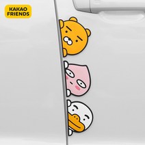 카카오 프렌즈 문콕 방지 패드 도어 가드 범퍼 스티커 자동차 차량용 라이언 무지 어피치, 어피치(4개 1세트/10% 할인)