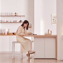 [방문설치] 크라운퍼니쳐 모던 수납 홈바 아일랜드식탁 1200 2colors, 화이트
