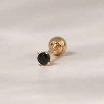 쥬넬 14K 시그니처 4프롱 큐빅 피어싱