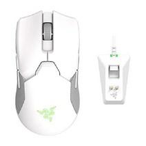 Razer Viper 얼티밋 경량 무선 게이밍 마우스 20K DPI 광학 센서, 머큐리 화이트, 마우스 + 충전 독
