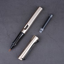 깃털 만년필 선물 세트 캘리그라피 7 색 분수 소프트 브러쉬 펜 10 잉크 서예 쓰기 그림 그리기 학교 문구 용품, [01] Golden no ink