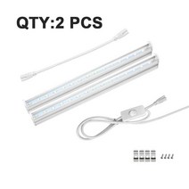 led식물등 식물조명 led줄조명30cm 57cm LED 성장 조명 T5 튜브 식물용 전체 스펙트럼 파이토램프 야채 꽃, 01 6W 30CM_01 US Plug, 02 2Pcs Tube