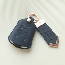 캐딜락 ESCALADE / 에스컬레이드 가죽 자동차 키케이스 천연소가죽/수제 맞춤제작, 각인안함(안함 기재), 누키노블 CL-01 (캐딜락), 네이비+로즈골드