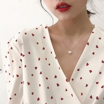 실버 목걸이 와이프생일선물 50대 엄마 갑상선 학생 여자친구 MENGJIQIAO-스위트 걸스 진주 하트 여성 패션 파티 초커 쥬얼리 선물