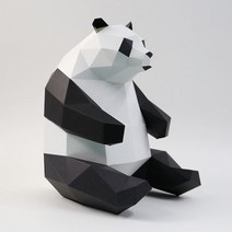 벽인테리어 판다 쉬운종이접기 페이퍼 토이 크래프트 도안 수업 종이인형 2평 방꾸미기, 판다 장식품