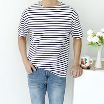 반즈 남자 여름 데일리 포트넥 마린 단가라 반팔 티셔츠4color 티셔츠
