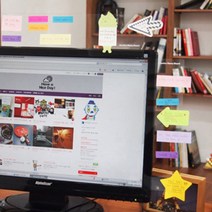 모니터 메모 보드 데스크탑, 왼쪽