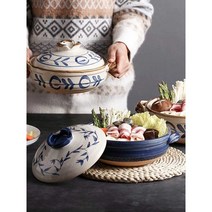 일본 냄비 요시카와 주전자 일본 그릇 일식 주방용품, 다크블루 2색 심도 1.2L