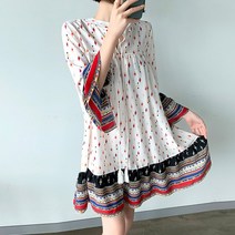 원타임 여성용 인디 스트링 원피스