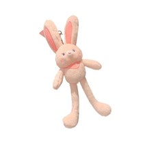 토끼애착인형 귀여운 만화 동물 예인선 토끼 미니 헝겊 인형 어린이용 25cm 플러시 장난감 키 체인 절, 04 pink