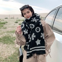 Studyofslag 캐시미어 겨울 따뜻한 직사각형 스카프 에 바람 높은 색 가치 편집 커플 한국 목도리