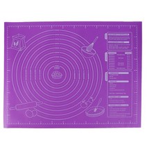 피자붕어빵 초대형 베이킹 매트 실리콘 패드 시트 45x60cm 롤링 반죽 용 피자 비 스틱 메이커 홀더 주방 도구 115670, Purple_45x60cm