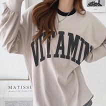 수니베 비타민 발포 박시 티셔츠 빅사이즈 루즈핏 데일리 심플