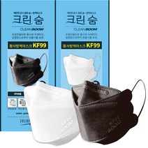 [퓨어텍-직영] 크린숨 보건용마스크 KF99 N99 대형 25매 황사 초미세먼지 차단 방역 100% 국산원자재 국내생산 공장직영, 블랙, 100매