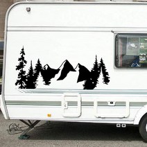 투명 텐트 쉘터 원터치 비닐 천막SUV RV 캠핑카 오프로드 장식 나무 숲 자연 장면 산 데칼 자동차 우드랜, 10 Light Green_01 60x28 cm