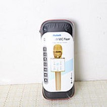 스마트폰 연결 블루투스 스피커 무선 마이크 여행 유선 앰프 노래방 반주기, 골드