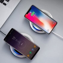 상세페이지 참조 아이폰 8 XR 11 V50 삼성 갤럭시 S8 S9 노트8 노트9 애플 에어팟 2 고속 급속 무선 충전 패드 충전기 5핀 케이블 포함, 화이트, 1개