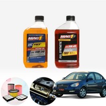 베르나(뉴)(02~10) (디젤) MAG1 수입 합성엔진오일 필터세트 ONL-013, 5w30 5통+a2109 o153, 0