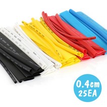 단선방지 케이블결속 케이블방수 케이블튜브 고무관 열 수축 튜브 세트 0.4x15cm 블루 25EA, ITM_본상품#
