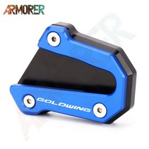 오토바이 액세서리 혼다 골드 윙 GL 1800 CNC 킥 스탠드 사이드 확장 Enlarger Pad 2018 2020, 02 GOLDWING Blue